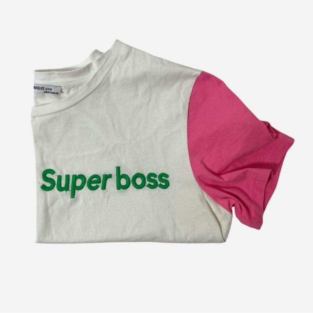 ZARA Trafaluc Collection | “Super boss” | Short Sleeve T-Shirt | Small - Picture 5 of 6